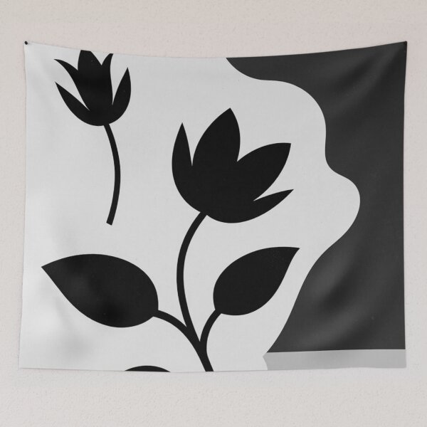 Item preview, Modern Black and White Floral Silhouette designed and sold by joycrysstudio.