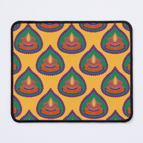 Item preview, Diwali Print Large Motif with a Textured Yellow Background by SeeMyArt Designs designed and sold by SeeMyArtDesigns.