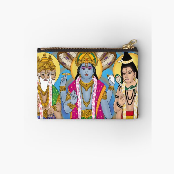 Item preview, Lord Tridev Divine Artwork – Brahma Vishnu Shiva Trinity Illustration designed and sold by Harshit_Digital_Arts.
