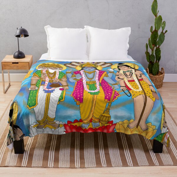 Item preview, Lord Tridev Divine Artwork – Brahma Vishnu Shiva Trinity Illustration designed and sold by Harshit_Digital_Arts.