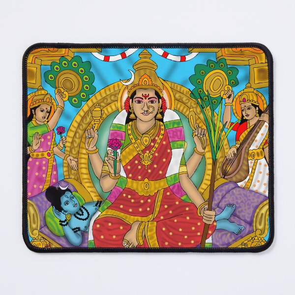 Item preview, Goddess Lalita Tripura Sundari Artwork – Divine Shakti Spiritual Illustration designed and sold by Harshit_Digital_Arts.