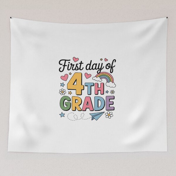 Item preview, First Day of 4th Grade Back to School Teacher Girls designed and sold by BlassmausArt.