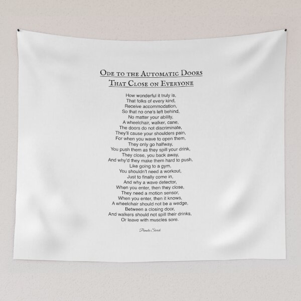 Item preview, Ode to Automatic Doors That Close on Everyone | Funny Accessibility Poem & Relatable Everyday Humor designed and sold by Pamela Storch.