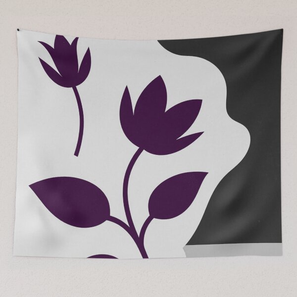 Item preview, Modern Deep Purple Floral Silhouette designed and sold by joycrysstudio.