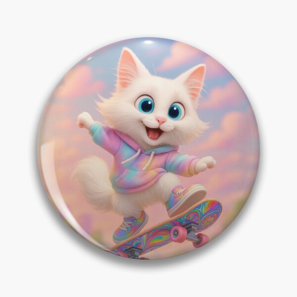 Item preview, Skater Turkish Angora Cat designed and sold by Sillytoe.