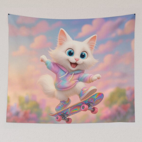 Item preview, Skater Turkish Angora Cat designed and sold by Sillytoe.