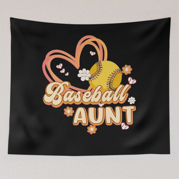 Item preview, Retro Softball Baseball Aunt Heart Floral Design designed and sold by KIROSALS.