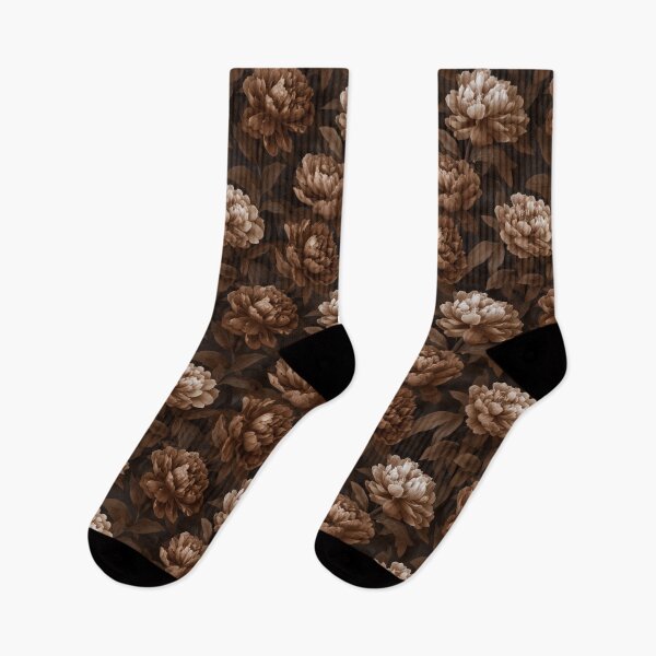 Item preview, Dark Moody Sepia Peonies Vintage Floral Pattern designed and sold by Prismatect.