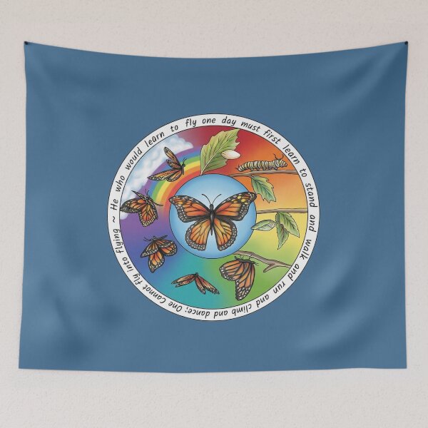Item preview, Becoming a Butterfly: Nietzsche Quote Mandala Art designed and sold by fruitfuLIFEstudio.
