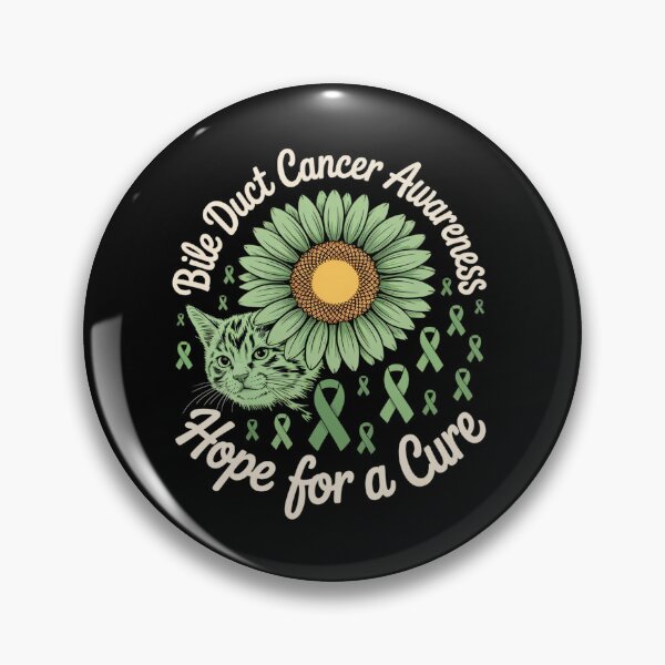 Item preview, Hope For A Cure Sunflower Black Cat Bile Duct Cancer Fighter designed and sold by BlassmausArt.
