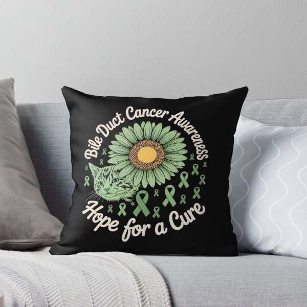 Item preview, Hope For A Cure Sunflower Black Cat Bile Duct Cancer Fighter designed and sold by BlassmausArt.