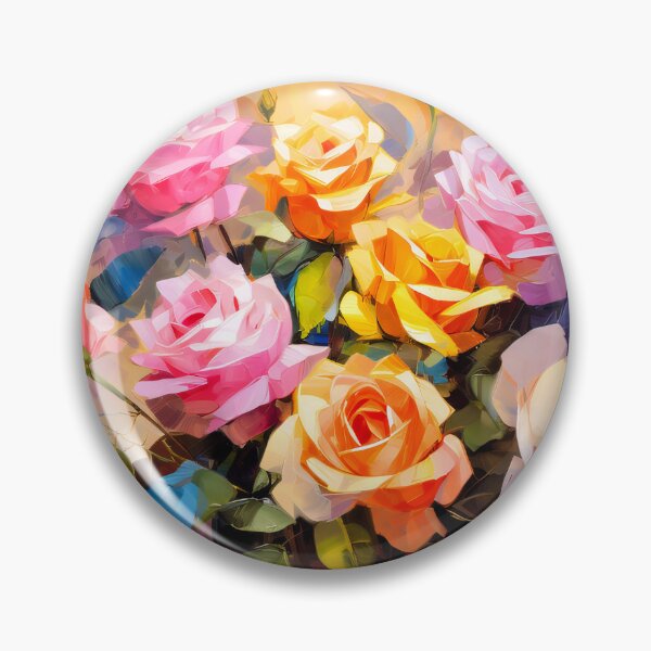 Item preview, Pink And Yellow Roses Elegant Digital Oil Painting designed and sold by DEC02.