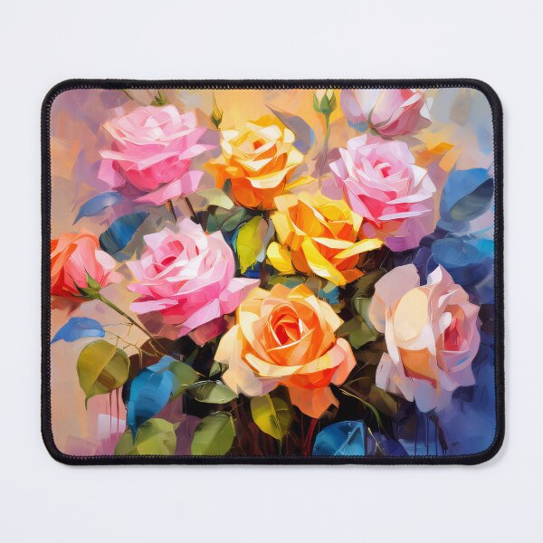 Item preview, Pink And Yellow Roses Elegant Digital Oil Painting designed and sold by DEC02.
