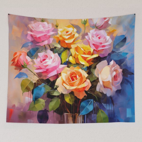 Item preview, Pink And Yellow Roses Elegant Digital Oil Painting designed and sold by DEC02.