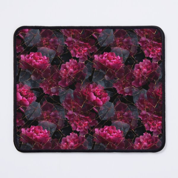 Item preview, Dark Moody Kintsugi Magenta Peony Floral Pattern designed and sold by Prismatect.