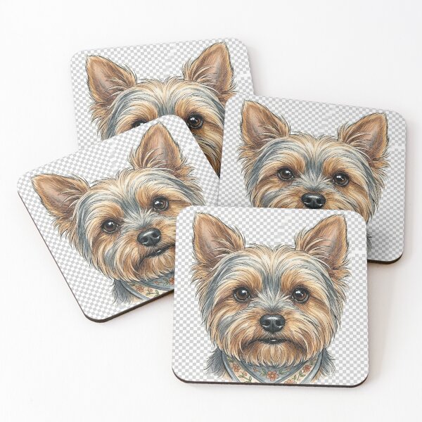 Item preview, Yorkshire Terrier Face with Bandana designed and sold by pennyspatches.