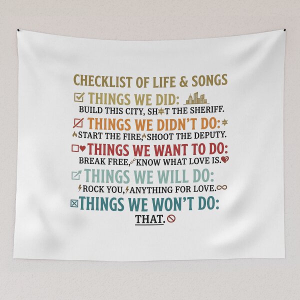 Item preview, Music Lyrics Checklist designed and sold by colorsartss.