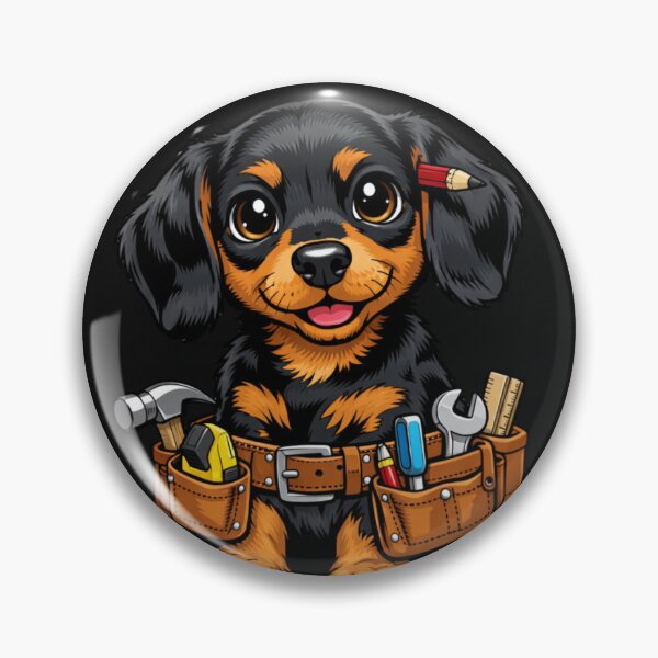 Item preview, Handy Dachshund Puppy Dog Tool Belt Builder Pup designed and sold by Tsugraf Designs.