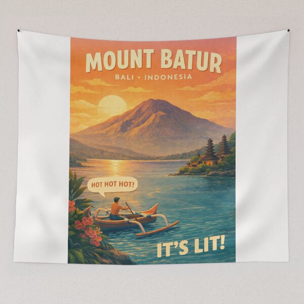 Item preview, Mount Batur Bali Indonesia Kintamani Lake Batur Ulun Danu Batur Temple designed and sold by Places On Earth.