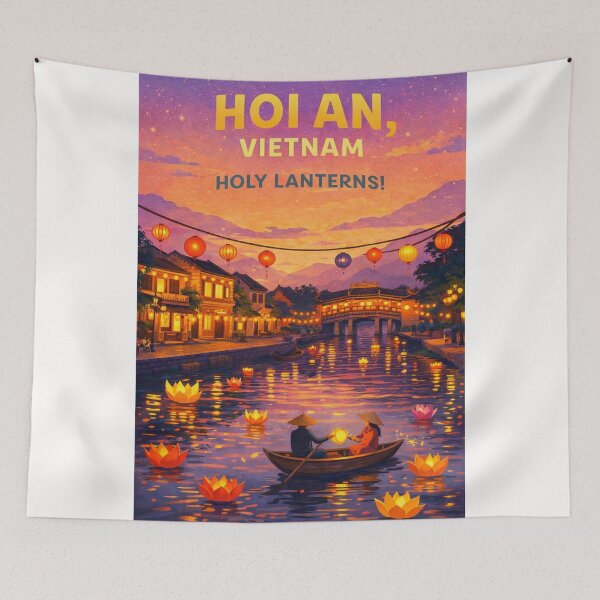 Item preview, Hoi An Quang Nam Vietnam Thu Bon River Lantern Festival Japanese Covered Bridge designed and sold by Places On Earth.