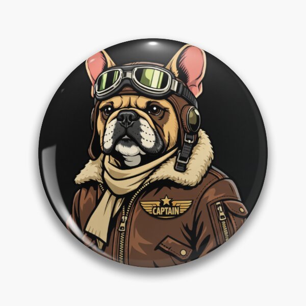 Item preview, French Bulldog Pilot Captain Dog Aviator Frenchie designed and sold by Tsugraf Designs.