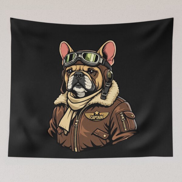 Item preview, French Bulldog Pilot Captain Dog Aviator Frenchie designed and sold by Tsugraf Designs.