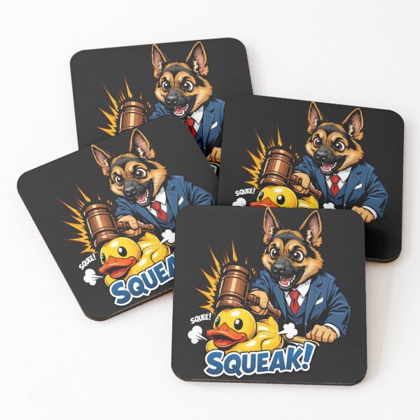 Item preview, German Shepherd Judge Dog Squeaky Duck Humor designed and sold by Tsugraf Designs.