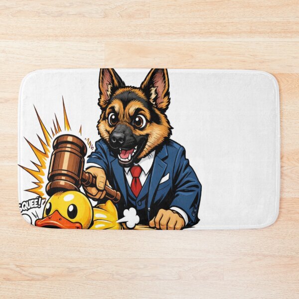 Item preview, German Shepherd Judge Dog Squeaky Duck Humor designed and sold by Tsugraf Designs.