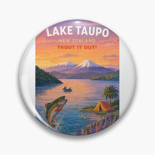Item preview, Lake Taupo Waikato New Zealand Tongariro National Park Mount Ruapehu Trout Fishing designed and sold by Aryabek.