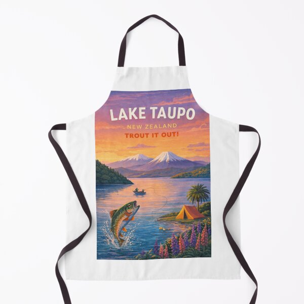 Item preview, Lake Taupo Waikato New Zealand Tongariro National Park Mount Ruapehu Trout Fishing designed and sold by Aryabek.
