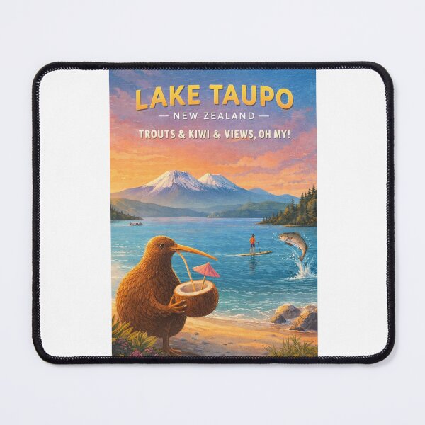 Item preview, Lake Taupo Waikato New Zealand Tongariro National Park Mount Ngauruhoe Trout Fishing designed and sold by Aryabek.