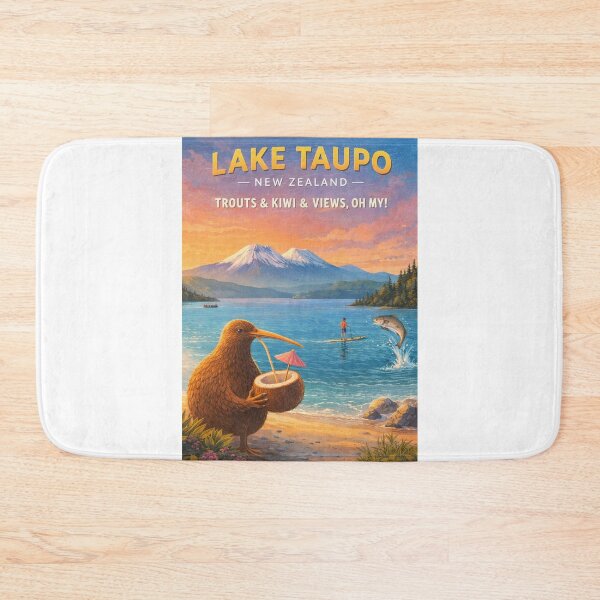 Item preview, Lake Taupo Waikato New Zealand Tongariro National Park Mount Ngauruhoe Trout Fishing designed and sold by Aryabek.