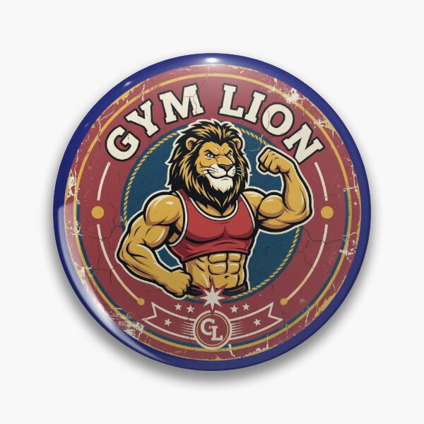 Item preview, Gym Lion Strongman Vintage Retro Design – Funny Fitness Muscle Lion Graphic designed and sold by TheStephanieRome.