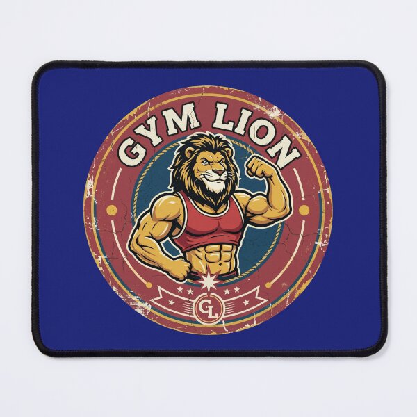 Item preview, Gym Lion Strongman Vintage Retro Design – Funny Fitness Muscle Lion Graphic designed and sold by TheStephanieRome.