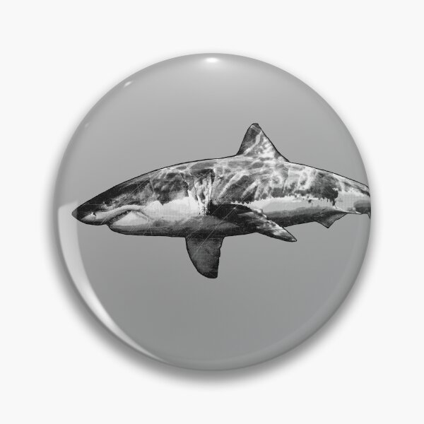 Item preview, Great White Shark High Contrast Etched designed and sold by Ghoul Enterprises.