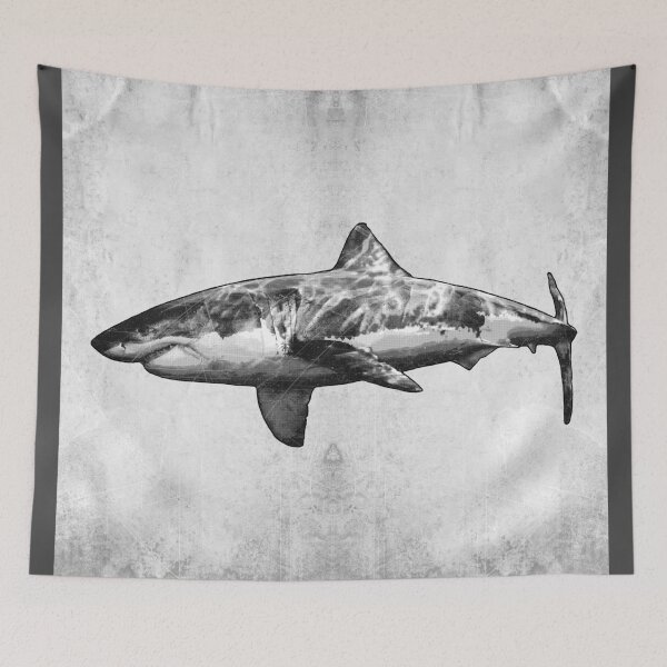 Item preview, Great White Shark High Contrast Etched designed and sold by Ghoul Enterprises.