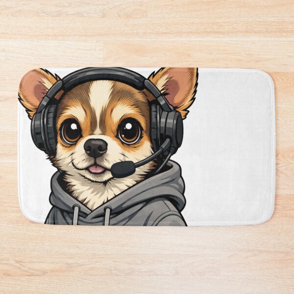 Item preview, Chihuahua Gamer Dog Headset Streaming Hoodie designed and sold by Tsugraf Designs.