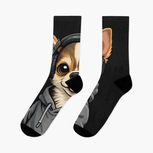 Item preview, Chihuahua Gamer Dog Headset Streaming Hoodie designed and sold by Tsugraf Designs.