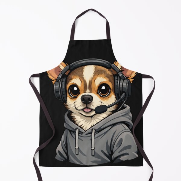 Item preview, Chihuahua Gamer Dog Headset Streaming Hoodie designed and sold by Tsugraf Designs.
