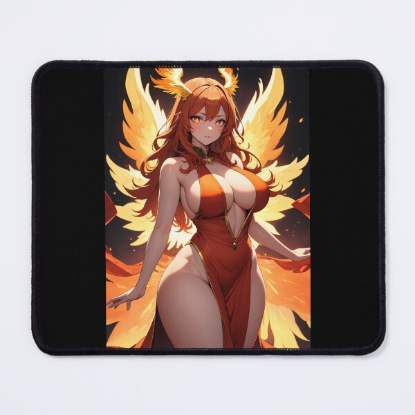 Item preview, Anime Phoenix Goddess - Tsuba Isasumi Fiery Angel in Radiant Red Dress designed and sold by iloveanimechibi.