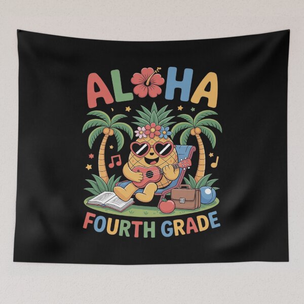 Item preview, Aloha Fourth Grade Pineapple Hawaii Back to School Kids Girl designed and sold by fferomananul.