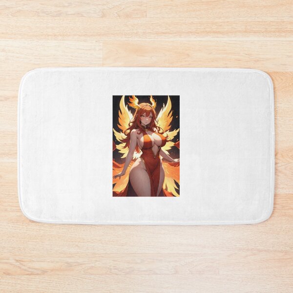 Item preview, Anime Phoenix Goddess - Tsuba Isasumi Fiery Angel in Radiant Red Dress designed and sold by iloveanimechibi.