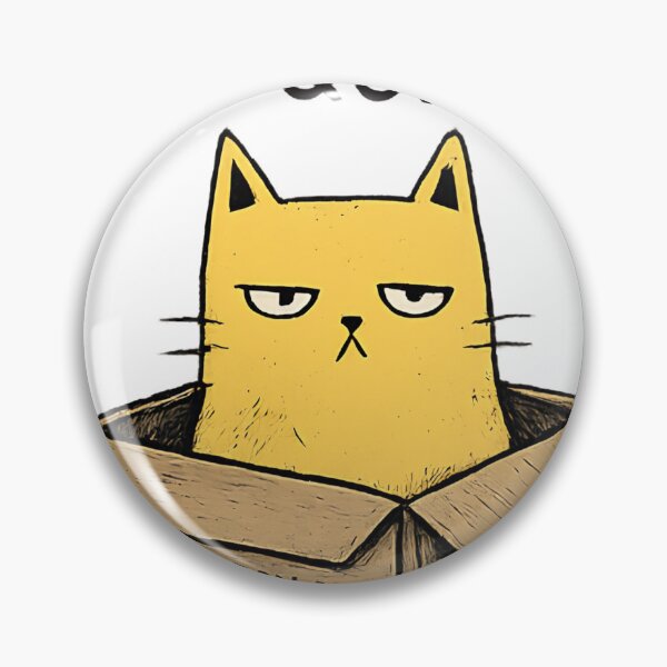 Item preview, Sarcastic Yellow Cat in Box If I Fits I Quits Meme Design designed and sold by anandariki.