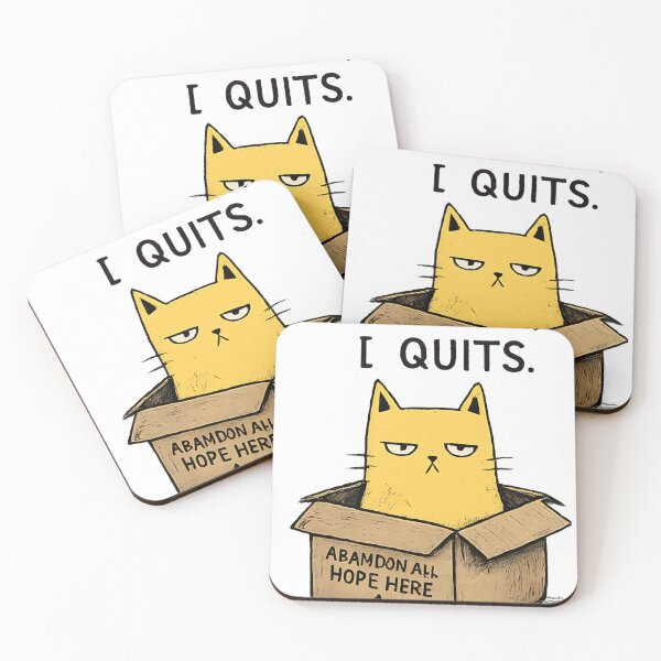 Item preview, Sarcastic Yellow Cat in Box If I Fits I Quits Meme Design designed and sold by anandariki.