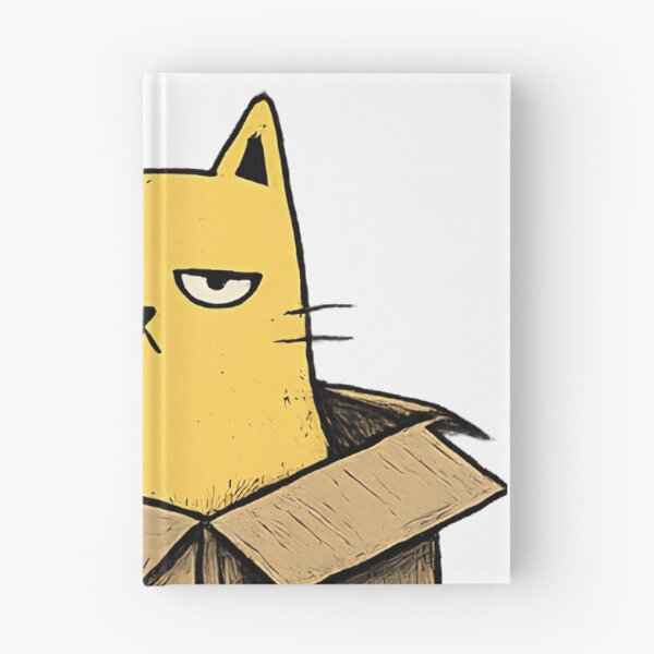 Item preview, Sarcastic Yellow Cat in Box If I Fits I Quits Meme Design designed and sold by anandariki.