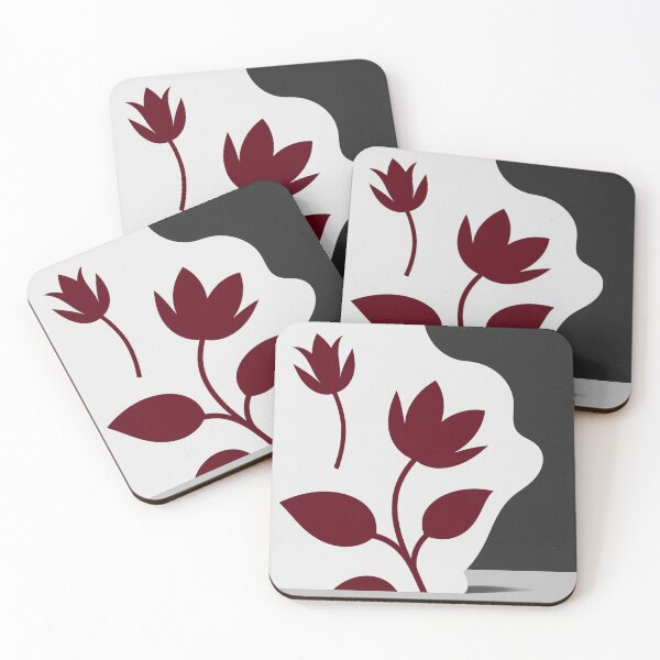 Item preview, Modern Burgundy Floral Silhouette designed and sold by joycrysstudio.