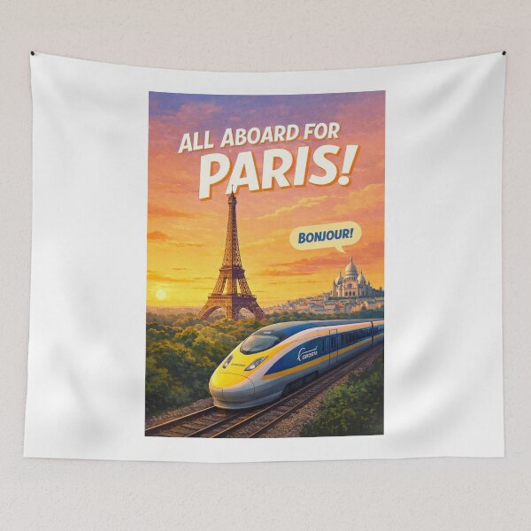Item preview, Paris France Eiffel Tower Sacré-Cœur Montmartre Eurostar Arc de Triomphe Eurostar designed and sold by Aryabek.