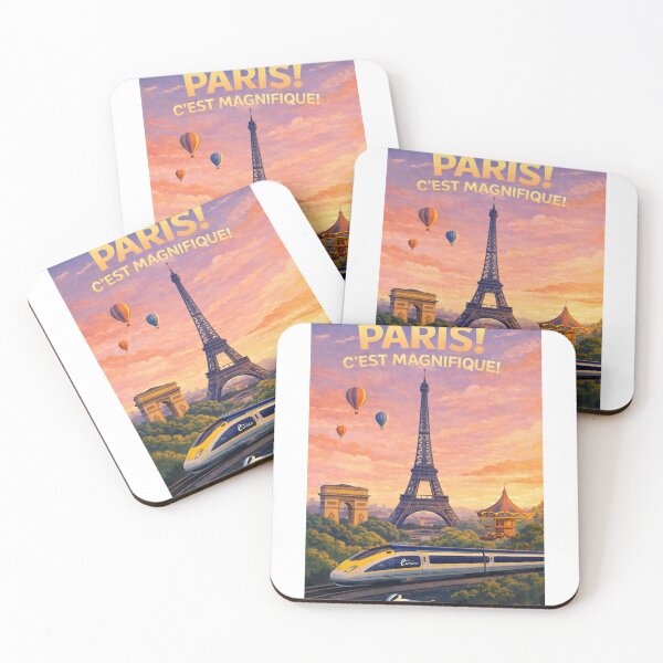 Item preview, Paris France Eiffel Tower Sacré-Cœur Montmartre Eurostar Arc de Triomphe designed and sold by Aryabek.