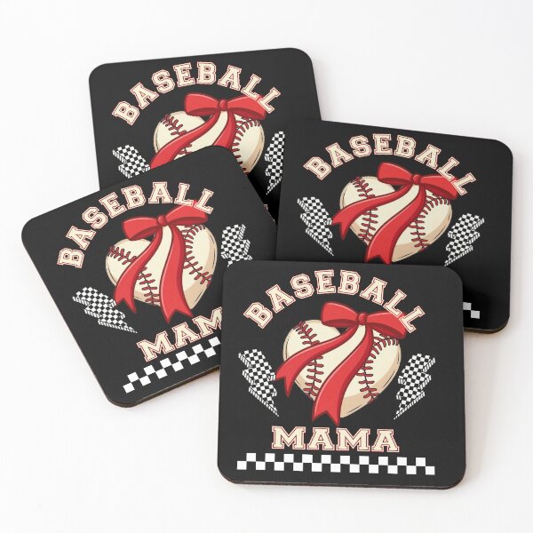 Item preview, Baseball Mama Bow Checkered Heart Design designed and sold by KIROSALS.