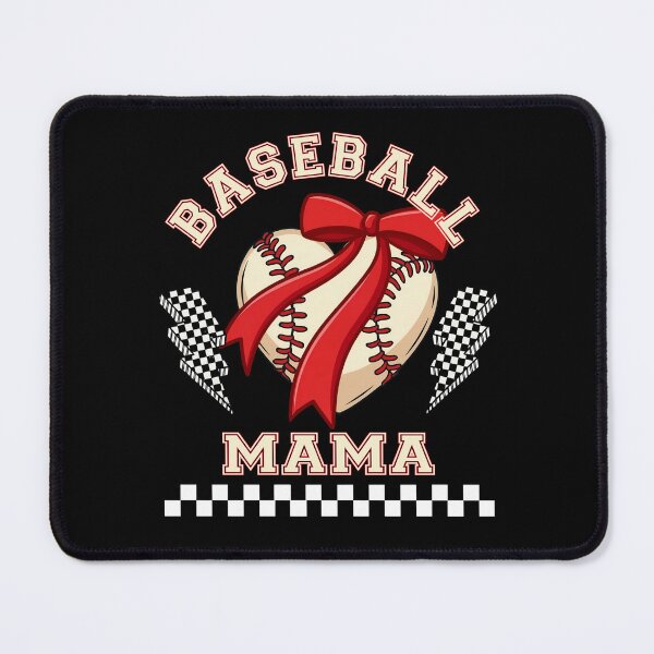 Item preview, Baseball Mama Bow Checkered Heart Design designed and sold by KIROSALS.